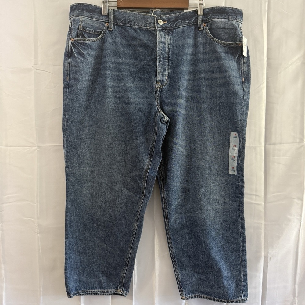 Old Navy Womens High Rise Slouchy Straight Crop Jeans Denim Plus 20 44x26 New